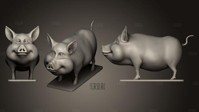 Cute Pig stl model for CNC